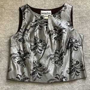 Vintage Another Thyme Metallic Silver/Black Sleeveless Top Sz. L
